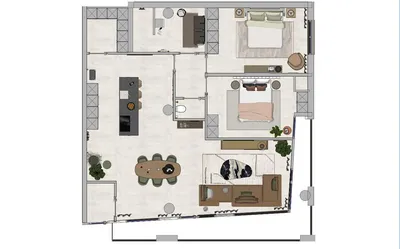 D plattegrond appartement 
