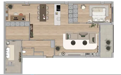 D plattegrond appartement 